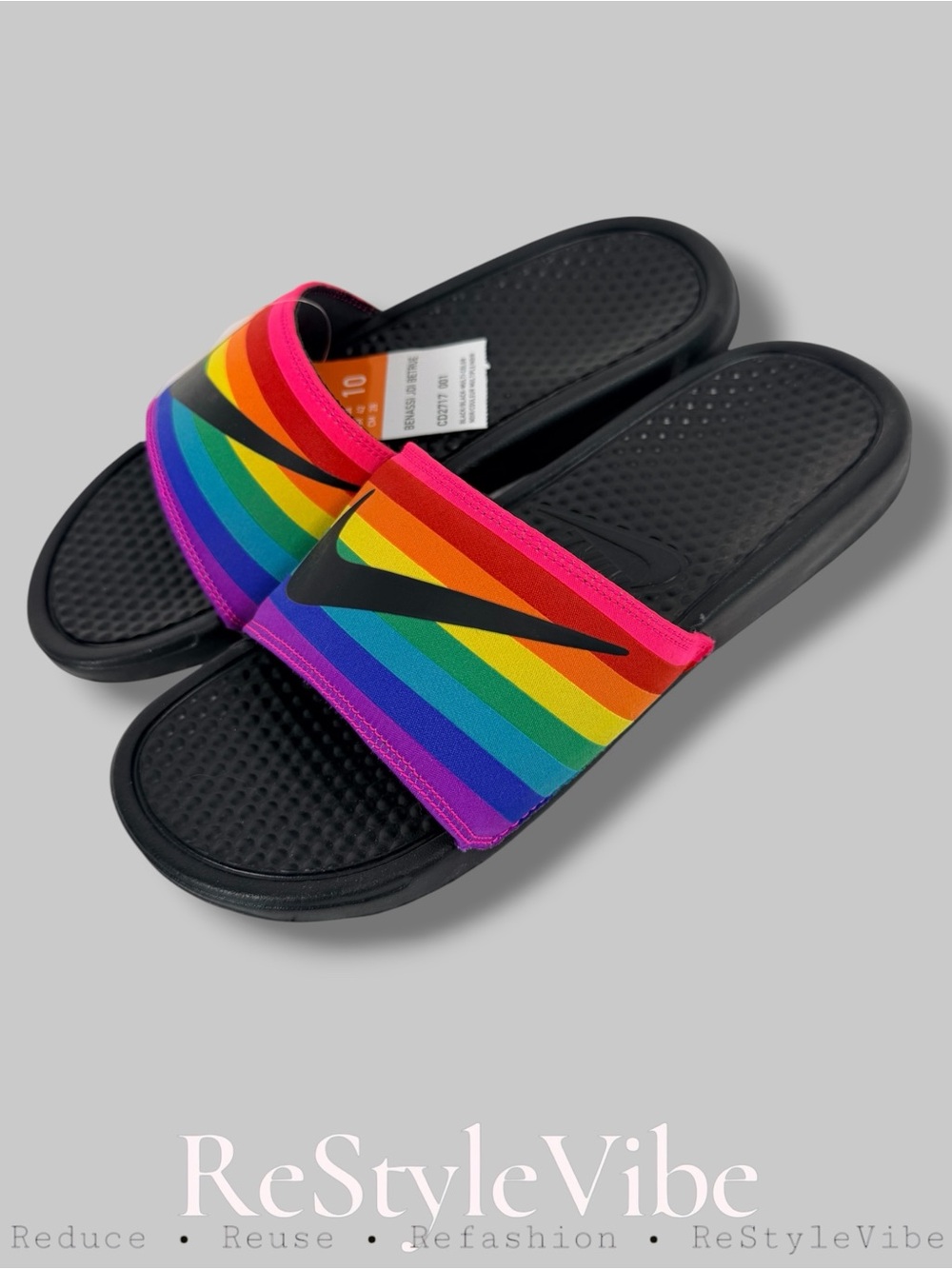 NIKE Men’s Size 10 Slides Sandals Slip On Benassi JDI Just Do It NWT Be True